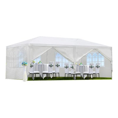  10'x30' Party Tent, Outdoor Wedding Tents With 8 Removable Sidewalls, Gazebo Shelter For Parties, Waterproof Canopy Tents, BBQ Events Tent, White