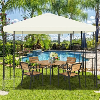  Costway 10'x10' Patio Gazebo Canopy Tent Steel Frame Shelter Patio Party Awning