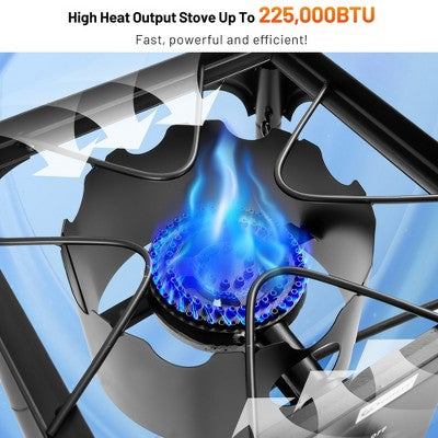  Tangkula Outdoor 3-Burner Stove High Pressure Propane Gas Camp Stove 225,000 BTU
