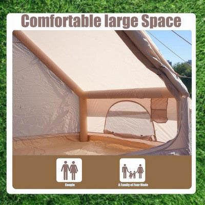  Cesicia Glamping Tents For 4-6 Person, Inflatable Tent With Pump, 4 Season Waterproof Outdoor Tent With 12 Mesh Window