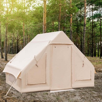  Costway Inflatable Camping Tent 2-6 People Cotton Glamping Tent For Family Camping