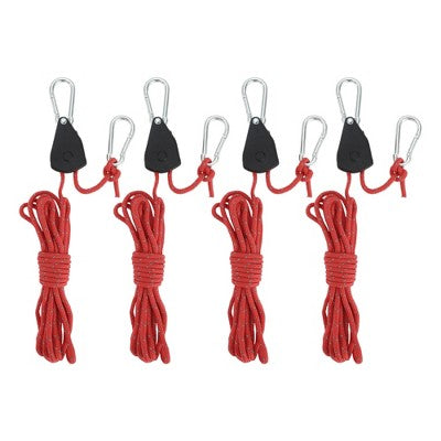  Unique Bargains Adjustable Tent Rope Hanger 1/8" 12.8ft Long 4 Pcs