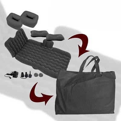  Zone Tech Car Inflatable "Air Mattress" Bed With Back Seat With 2 Air Pillows – Pump Kit - Vacation Camping Blow Up Pad