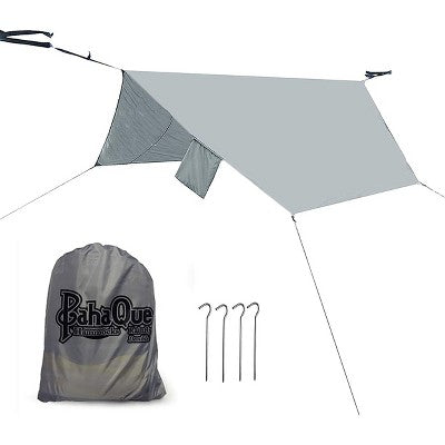  PahaQue Hammock Rain Fly For Double Hammock, Waterproof, Includes Straps, Guy Lines, Stakes, And Carry Bag