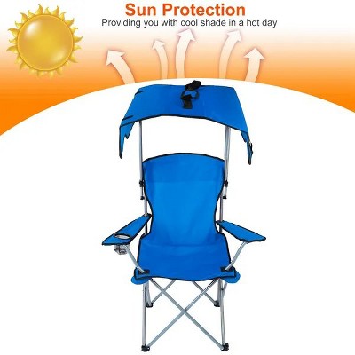 Racxily Foldable Beach Canopy Chair Sun Protection Camping Lawn Canopy Chair 330LBS Load Folding Seat