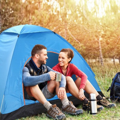  Cesicia 4 Persons Camping Waterproof Tent, Pop Up Tent, Instant Setup Tent, With 2 Mosquito Net Doors, Carrying Bag, Folding