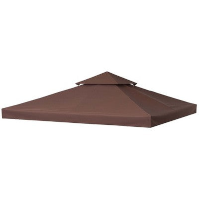  Outsunny 10' X 10' Gazebo Replacement Canopy 2 Tier Top UV Cover Pavilion Garden Patio Outdoor(TOP ONLY)