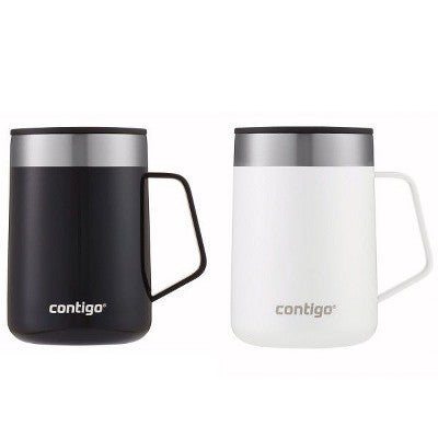  Contigo Streeterville Stainless Steel Mug With Handle, 14oz 2-Pack