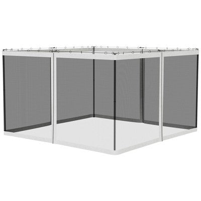  Outsunny Universal Replacement Mesh Sidewall Netting For Patio Gazebos And Canopy Tents With Zippers, (Sidewall Only)