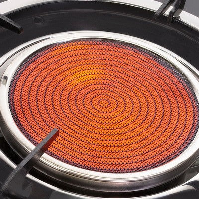  Barton 2 Burner Glass Cooktop Auto Ignition Stove Infrared Flame Ceramic Head With Regulator, Black