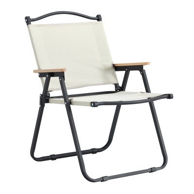  Airsurfer 2-Pack Folding Outdoor Chairs, Portable Armrest Chairs For Camping, Beach, BBQ, Patio & Indoor Use, No Assembly – Beige
