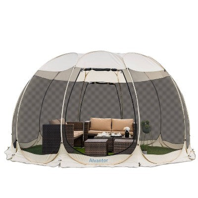  Alvantor Outdoor Pop Up Portable Gazebo Tent With Mesh Netting Screened Shelter Beige