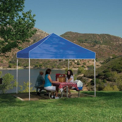  Z-Shade 10 X 10 Foot Everest Instant Canopy Outdoor Camping Patio Shelter With Reliable Stakes, Steel Frame, And Roller Bag, Blue
