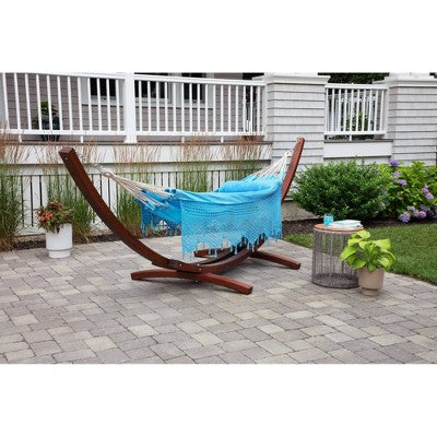  Bahia Crochet Double Hammock - Blue - Sol Living
