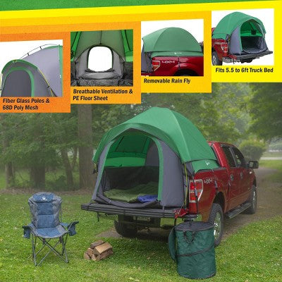  Wakeman Outdoors 5.5 To 6ft Truck Bed Tent, Green