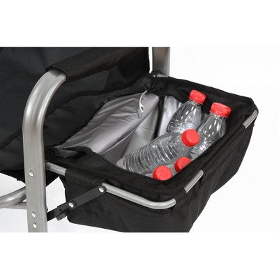  Kamp-Rite Portable Folding Director's Chair With Cooler, Side Table & Cup Holder For Camping, Tailgating, And Sports, 350 LB Capacity