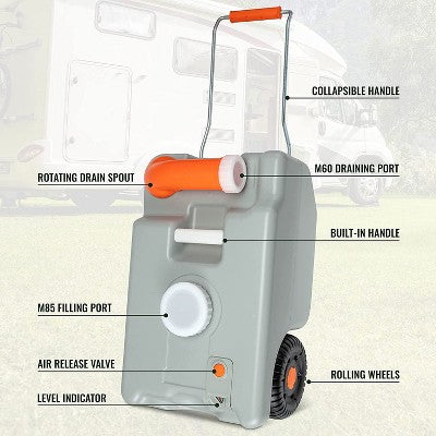  Hike Crew RV Water Tank, Portable RV Waste Holding Tank W/Metal Handle