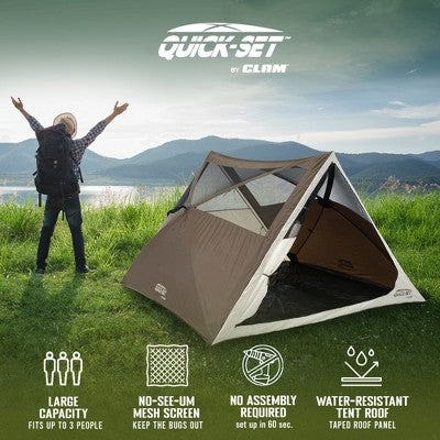  CLAM Quick-Set Apex Portable Outdoor A-Frame Hiking Camping Tent