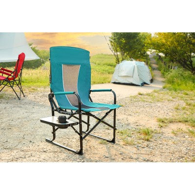  Camping Directors Chair, Heavy Duty,Oversized Portable Folding Chair With Side Table, Pocket For Beach, Fishing,Trip,Picnic,Lawn Blue