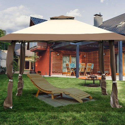  Costway 13'x13' Gazebo Canopy Shelter Awning Tent Patio Garden Outdoor Companion