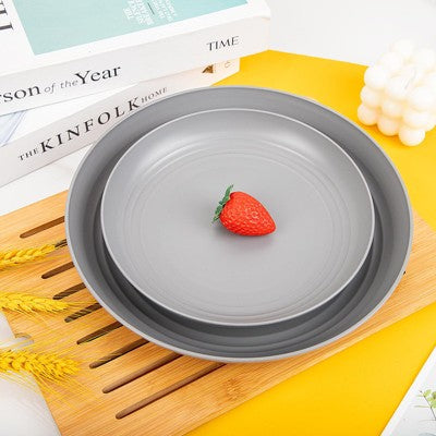  Itopfox 48-Piece Grey Wheat Straw Dinnerware Set Unbreakable Plates, Bowls, And Cups For 12, Dishwasher Safe, Perfect For Camping, BBQs & Gatherings