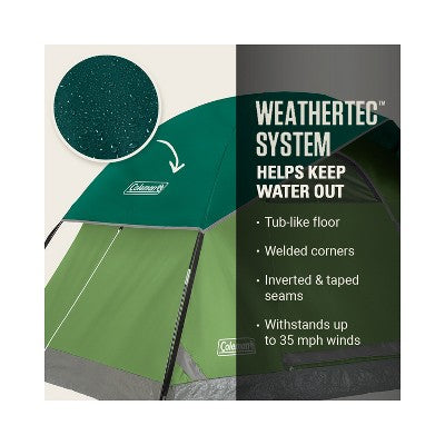  Coleman Sundome 2-Person Camping Family Tent - Green