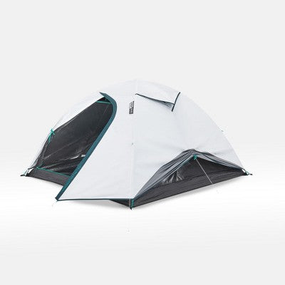  Decathlon Quechua MH100 Fresh & Black Waterproof Camping Tent 3 Person, Iced Coffee