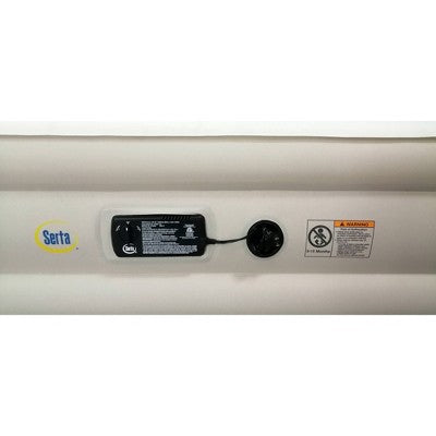  Serta Never Flat Fabric Series Raised With Internal Pump And Plush Air Mattress- 18" Queen (Beige)
