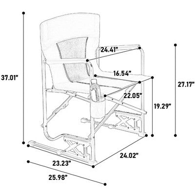  PAGED Camping Chairs With Solid Armrests And Drink Holder,Outdoor Portable Chairs With Comfortable Backrest,Folding Rocking Chair For Lawn