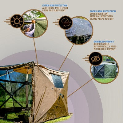  CLAM Quick-Set Screen Hub Tent Wind & Sun Panels, Accessory Only, Green