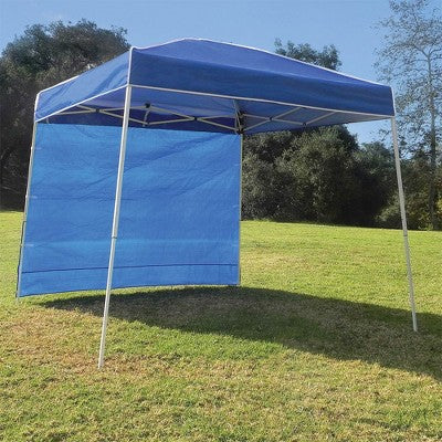  Z-Shade 10 By 10 Foot Instant Pop Up Shade Canopy Tent With 10 Foot Angled Leg Canopy Tent Taffeta Attachment For Beaches, Backyards, Or Events, Blue