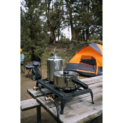  Stansport Double Burner Cast Iron Stove With Regulator Hose