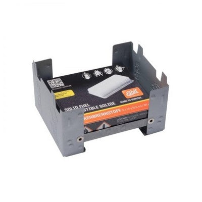  Industrial Revolution Galvanized Steel Foldable Pocket Stove With Fuel For Camping And Emergencies