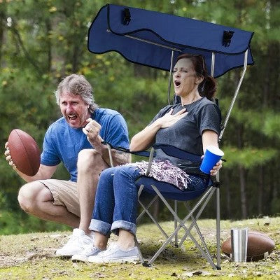  Racxily Foldable Beach Canopy Chair Sun Protection Camping Lawn Canopy Chair 330LBS Load Folding Seat