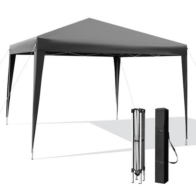  Costway Patio 10x10ft Outdoor Instant Pop-up Canopy Folding Sun Shelter Carry Bag Navy/Grey/White