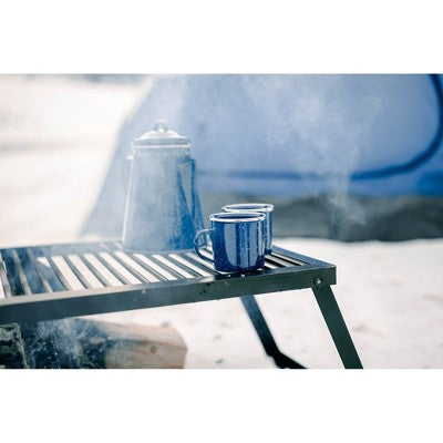  Stansport Enamel Camping Tableware Set 24 Pieces Blue