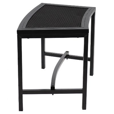 Sunnydaze Decor Sunnydaze Outdoor Lightweight And Portable Metal Patio Side End Table Or Backless Bench Seat With Mesh Top - 23"