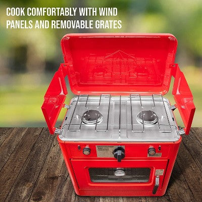  Hike Crew Portable Camping Oven With Dual Burner Propane Stove