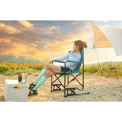  PAGED Camping Chairs With Solid Armrests And Drink Holder,Outdoor Portable Chairs With Comfortable Backrest,Folding Rocking Chair For Lawn