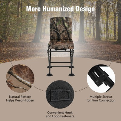  Costway Folding Silent Swivel Blind 360°Swivel Hunting Chair W/All-terrain Foot Pads