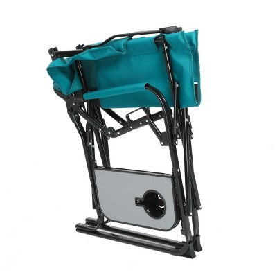  Camping Directors Chair, Heavy Duty With Side Table,Oversized Rocking Chair Outdoor With Pocket For Beach, Folding Chair That Rocks-Cuddlewood