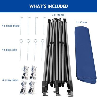  Tangkula 10' X 10' Pop Up Canopy Tent Easy Set-up Outdoor Tent Commercial Instant Shelter W/ 3 Adjustable Heights Blue/Grey/White