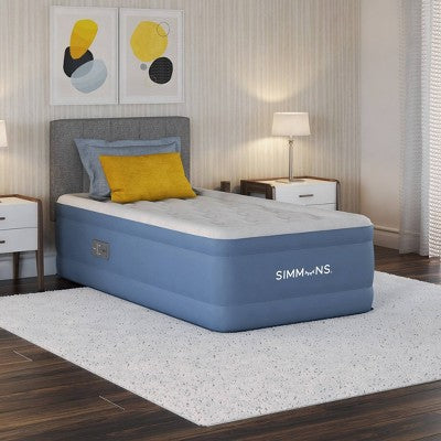  Simmons Rest Aire 17" Comfort Top Anti-Microbial Air Mattress With Built-in Pump - Twin
