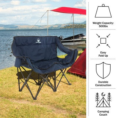  Wakeman Outdoor Camping Chair Loveseat, Blue
