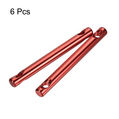  Unique Bargains Camping Aluminum Alloy Tent Rope Guyline Adjuster Cord Tensioner Red 6 Pcs