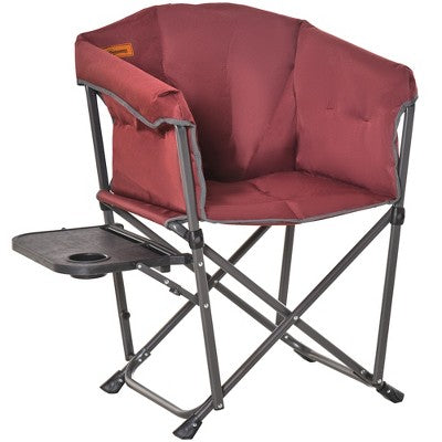  Outsunny Outdoor Director Chair, Folding Camping Chair With Thick Padded, Side Table And Heavy Duty Frame For Camping, Picnic, Beach, Hiking, Travel