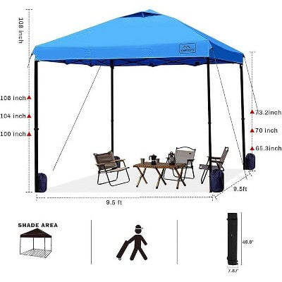  Anybear 10x10FT Light Blue Pop Up Canopy Tent With Adjustable Legs