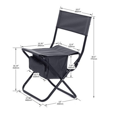 Folding Outdoor Chair With Storage Bag, Portable Chair For Indoor, Outdoor Camping, Picnics And Fishing
