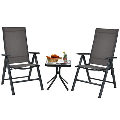  Tangkula 2 Pack Folding Dining Chairs Adjustable Reclining Back Chairs Suitable For Outdoor & Indoor Gray