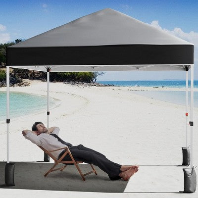  Outdoor Tent, Portable Coating Tent 10 X 10 Ft, Picnic Tent, Folding Canopy Tent With Hand Bag, Waterproof Windproof UV Protection Tent, Black